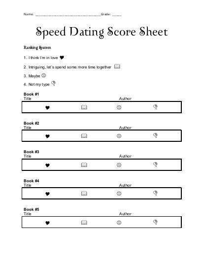 speed dating materials
